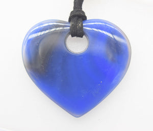 blue purple heart agate 18inch pendant 40*45mm pearl necklace wholesale beads nature