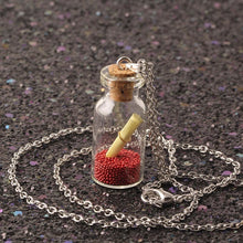 Load image into Gallery viewer, boy love confession girl gift fashion jewelry 2017 silver chain cute Glass Wishing bottle necklaces &amp; pendants For Women NZ2197