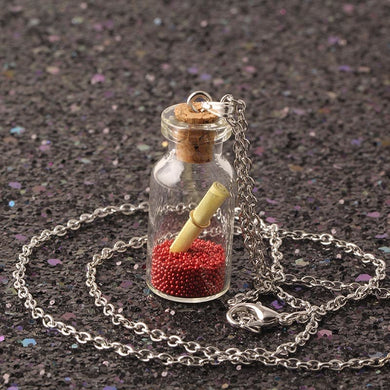 boy love confession girl gift fashion jewelry 2017 silver chain cute Glass Wishing bottle necklaces & pendants For Women NZ2197