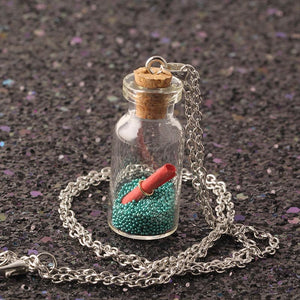 boy love confession girl gift fashion jewelry 2017 silver chain cute Glass Wishing bottle necklaces & pendants For Women NZ2197