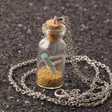Load image into Gallery viewer, boy love confession girl gift fashion jewelry 2017 silver chain cute Glass Wishing bottle necklaces &amp; pendants For Women NZ2197