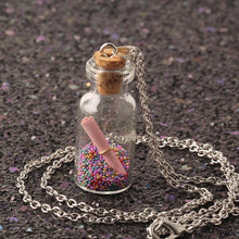 Load image into Gallery viewer, boy love confession girl gift fashion jewelry 2017 silver chain cute Glass Wishing bottle necklaces &amp; pendants For Women NZ2197