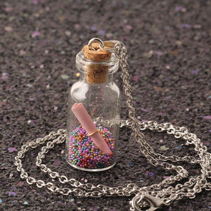 boy love confession girl gift fashion jewelry 2017 silver chain cute Glass Wishing bottle necklaces & pendants For Women NZ2197
