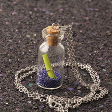Load image into Gallery viewer, boy love confession girl gift fashion jewelry 2017 silver chain cute Glass Wishing bottle necklaces &amp; pendants For Women NZ2197
