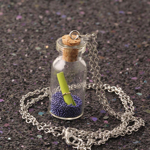 boy love confession girl gift fashion jewelry 2017 silver chain cute Glass Wishing bottle necklaces & pendants For Women NZ2197