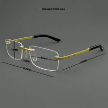 Load image into Gallery viewer, brand Titanium Glasses Frame Men 2023 Women Rimless Prescription Square Eyeglasses Frames Myopia Optical Eyewear spectacles