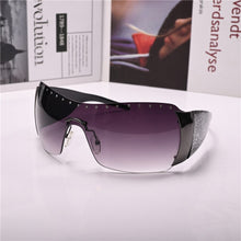 Load image into Gallery viewer, brown Women Sunglasses One-piece Lens Sun Glasses for Female Anti Reflection Steampunk Driving Small Face