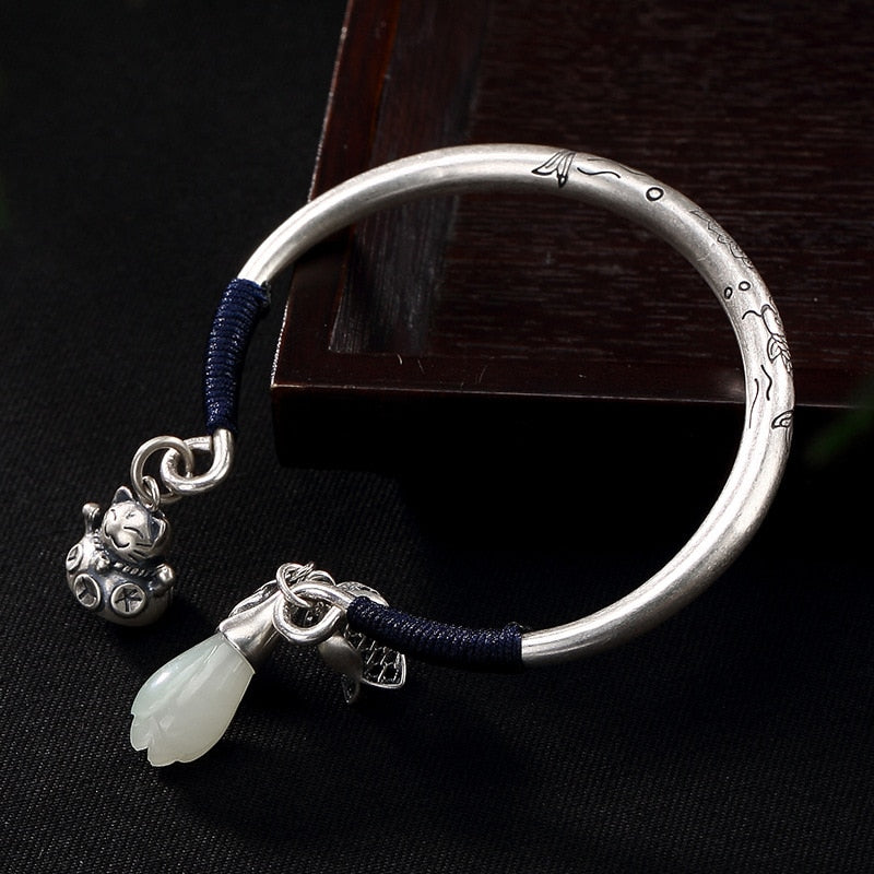 carp restoring ancient ways is the lotus plutus cat hetian jade magnolia flower bracelet wholesale female openings