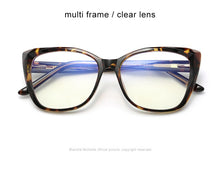 Load image into Gallery viewer, cat eye glasses frame women anti blue light glasses transparent clear computer optical glasses UV400 vintage oculos eyeglasses