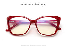 Load image into Gallery viewer, cat eye glasses frame women anti blue light glasses transparent clear computer optical glasses UV400 vintage oculos eyeglasses