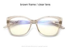 Load image into Gallery viewer, cat eye glasses frame women anti blue light glasses transparent clear computer optical glasses UV400 vintage oculos eyeglasses