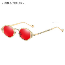 Load image into Gallery viewer, cateye Street Shoot Man Sunglasses Women Gothic Steampunk Pop Oval Metal Frame Carved Sunglasses Brand Designer Vintage Eyeglass