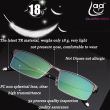 Load image into Gallery viewer, =clara Vida= Portable Super Light  Resist Fatigue Resin Comfortable Simple Grace Reading Glasses +1 +1.5 +2 +2.5 +3 +3.5 +4