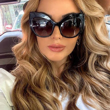 Load image into Gallery viewer, classic Oversized sunglasses women 2023  brand Big frame Cat eye shades glasses Plastic Clear Lens Eyewear Eyeglasses