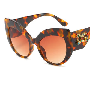 classic Oversized sunglasses women 2023  brand Big frame Cat eye shades glasses Plastic Clear Lens Eyewear Eyeglasses