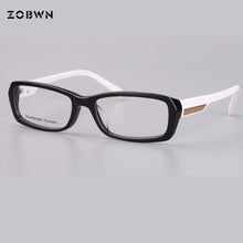 Load image into Gallery viewer, classic man glasses simple frames for business male eyeglasses black white with metal decoration wome spectacle for prescription