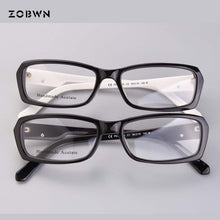 Load image into Gallery viewer, classic man glasses simple frames for business male eyeglasses black white with metal decoration wome spectacle for prescription