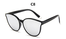 Load image into Gallery viewer, colour  top cat eye glasses sunglasses women brand designer blue sea sun glasses lady female oculos de sol UV400