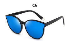 Load image into Gallery viewer, colour  top cat eye glasses sunglasses women brand designer blue sea sun glasses lady female oculos de sol UV400