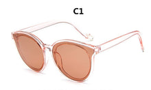 Load image into Gallery viewer, colour  top cat eye glasses sunglasses women brand designer blue sea sun glasses lady female oculos de sol UV400