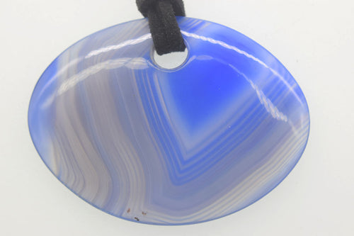 vene blu profondo agata piatta pendente da 18 pollici collana da 40 * 55 mm perline all'ingrosso natura 