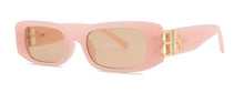 Carica l&#39;immagine nel visualizzatore di Gallery, designer sunglasses women men square  shades glasses gold word B decoration trendy small rectangle sunglasses women 2023