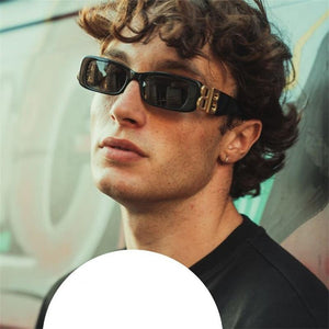 designer sunglasses women men square  shades glasses gold word B decoration trendy small rectangle sunglasses women 2023