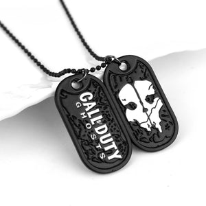 dongsheng hop Jewelry Call Duty Ghosts Pattern Dog Tag Necklaces Charms Pendant Necklace Men's Jewellery collier-30