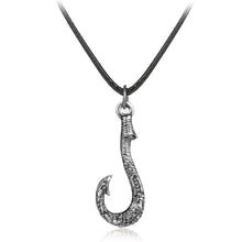 Carica l&#39;immagine nel visualizzatore di Gallery, Dongsheng Collana Moana Maui Ciondolo amo da pesca con corda in pelle Ciondolo con gancio per tonno Hei Matan Amo da pesca Gioielli film anime 