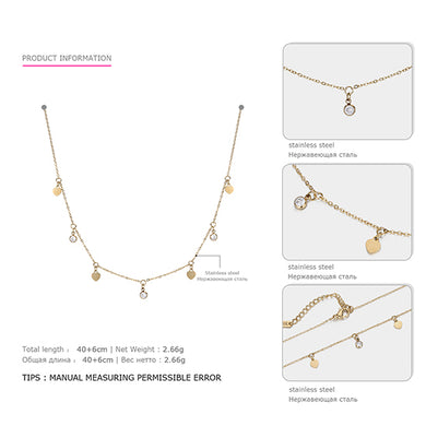 Simple Design Heart Pendants Necklace Two Colors Luxury Chains statement Stainless Steel Necklace Hot Fashion Jewelry