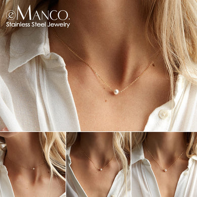 stainless steel choker pearl necklaces for women gold layered Chain necklace jewelry