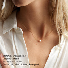 Carica l&#39;immagine nel visualizzatore di Gallery, stainless steel choker pearl necklaces for women gold layered Chain necklace jewelry