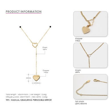 eManco Cute Heart Shape Pendant Choker Necklaces for Women Simple Design Gold-Color Chain Fashion Jewelry Ras Du Cou Femme Gifts