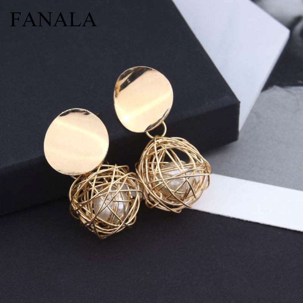 earrings Earrings Geometric earrings For Drop Earing ball Women Jewelry modern Hanging Fashion 2018 Dangle statement
