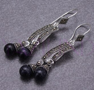 earrings Gift word Love women Fashion Jewelry 11.23 Elegant tibet silver round bead dangle earrings Discount 35%