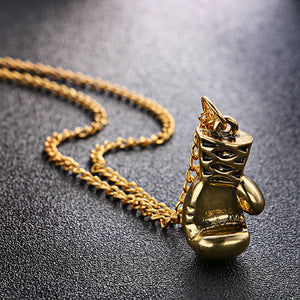 lega di oro/argento/colore nero moda adorabile mini guantone da boxe collana incontro di boxe gioielli co pendente per uomini ragazzi 