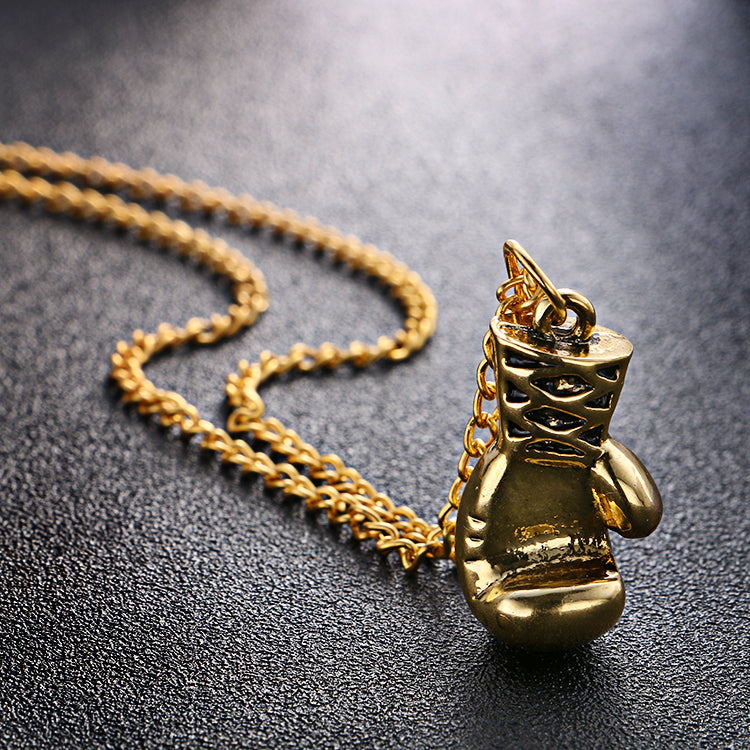 lega di oro/argento/colore nero moda adorabile mini guantone da boxe collana incontro di boxe gioielli co pendente per uomini ragazzi 
