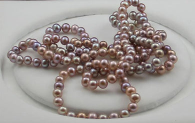 elegant 7-8mm south sea round lavender pearl necklace 48inch 14k/20