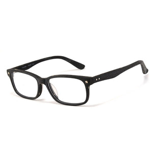 eyeglasses frame acetate wooden eyewear square full frame optical prescription glasses plain glasses unisex wood grain rivet1209