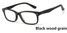 Load image into Gallery viewer, eyeglasses frame acetate wooden eyewear square full frame optical prescription glasses plain glasses unisex wood grain rivet1209