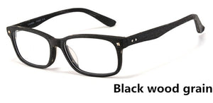 eyeglasses frame acetate wooden eyewear square full frame optical prescription glasses plain glasses unisex wood grain rivet1209