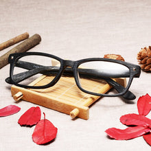 Load image into Gallery viewer, eyeglasses frame acetate wooden eyewear square full frame optical prescription glasses plain glasses unisex wood grain rivet1209