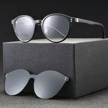 Load image into Gallery viewer, eyewear Frame with 1 Clips On Sunglasses Women Men Polarized Mirror Glasses Set Myopia Optical Lens for Reading with box FML