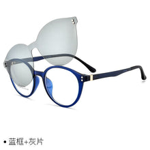 Load image into Gallery viewer, eyewear Frame with 1 Clips On Sunglasses Women Men Polarized Mirror Glasses Set Myopia Optical Lens for Reading with box FML