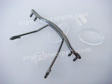 eyewear bridge replacement for rimless frame,gun color eyewear nose bridge,stainless steel eyewear bridges TB-179 gun