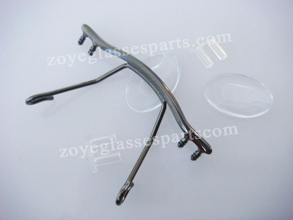 eyewear bridge replacement for rimless frame,gun color eyewear nose bridge,stainless steel eyewear bridges TB-179 gun