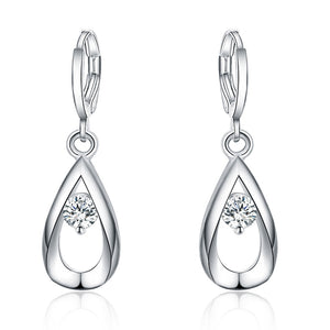 factory Wholesale price Silver Dangle Earrings for Women Wedding Lady Earrings drop cute Zircon Jewelry Crystal Earrings E614