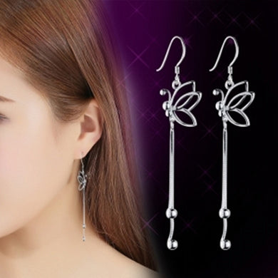 fashion Jewelry Silver Color Butterfly Earrings Long Tassels Beads Earring for Woman Charm Long Chain Brincos Fine Jewelry Gifts