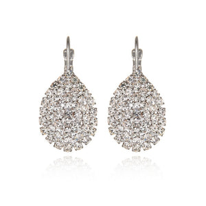 fashion elegant full rhinestone Water Drop ladies temperament simple crystal luxurious Drop Earring Women