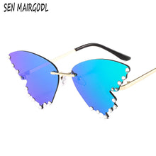 Load image into Gallery viewer, frameless butterfly elegant sunglasses women Diamond  Brand Design sun glasses Vintage Gradient pink Eyewear Oculo
